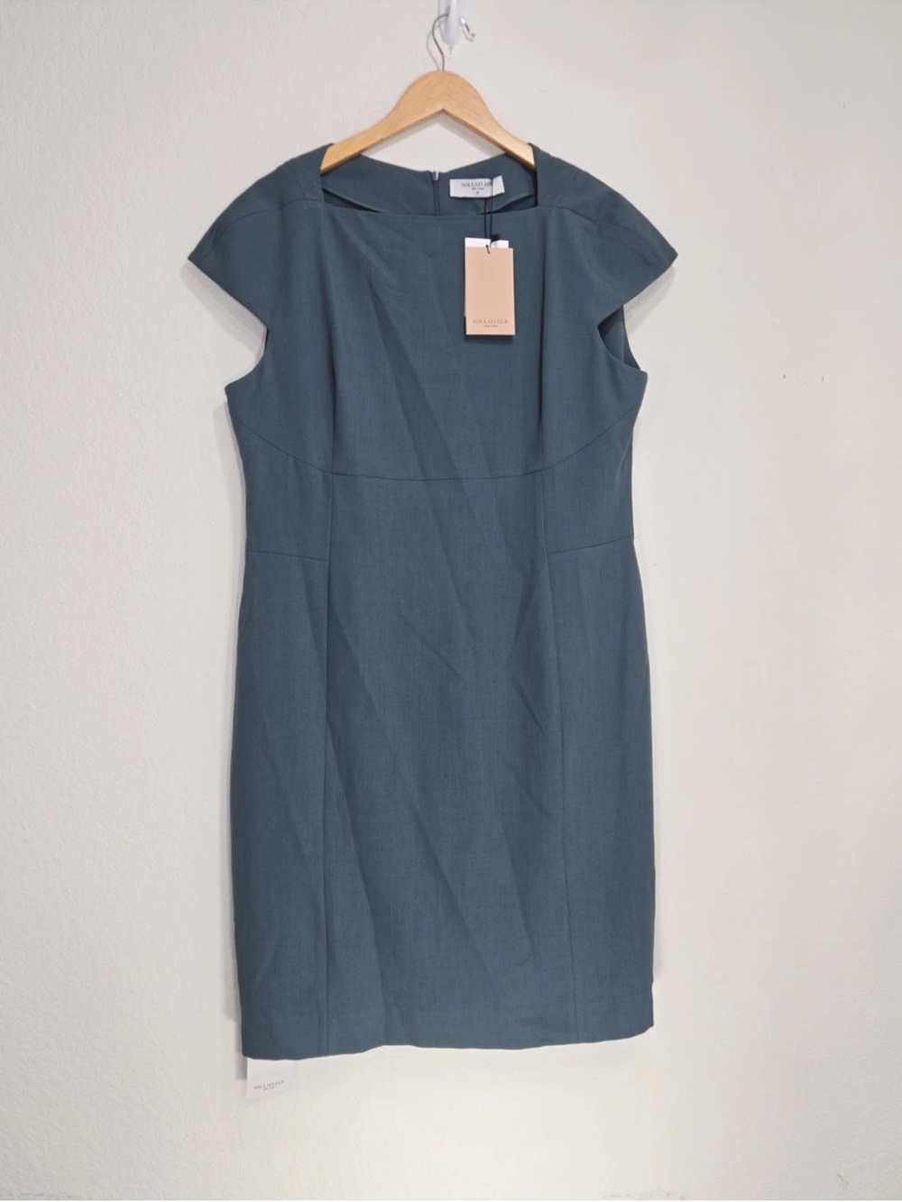 MM Lafleur Sheath Dress The Ashley 2.0 Sea Glass Blue Size 16 Womens NEW